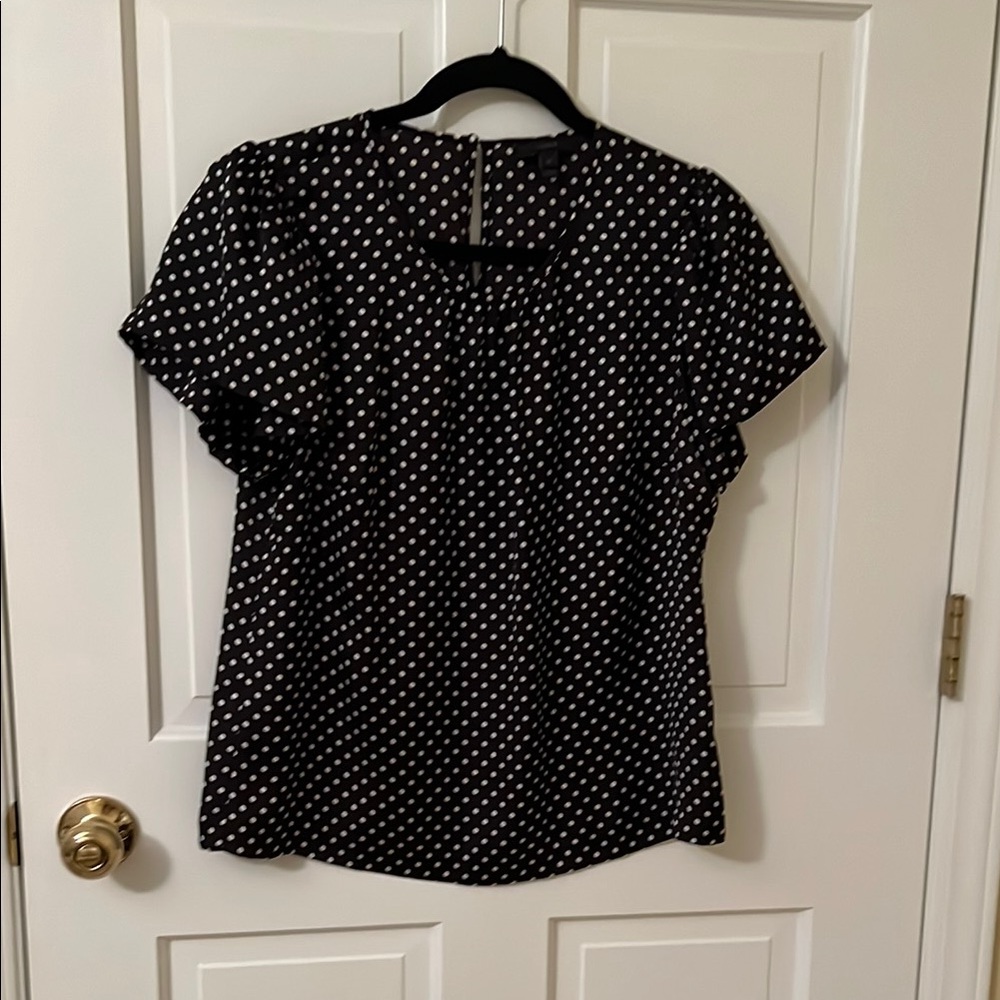 J Crew Black Polka Dot Women's Top 8P